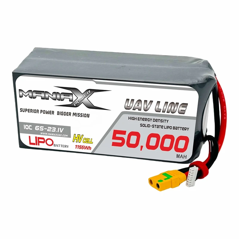 ManiaX Solid-state HV LiPo 6S-23.1V 50,000mAh 10C بطارية بدون طيار وطائرات بدون طيار