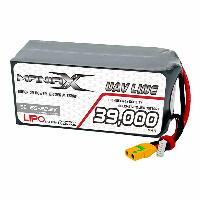 400 وات ساعة/كجم صلب-State Lipo 6S-22.2 فولت 39000 مللي أمبير 5C بدون طيار/ طائرات بدون طيار/eVTOL/بطارية متعددة الدوارات